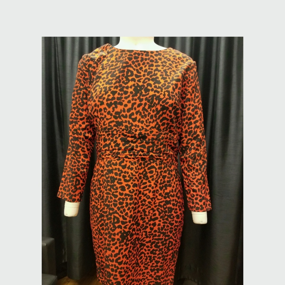Topshop Zip Up Leopard Print Shift Dress